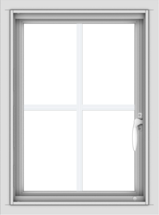 WDMA 18x24 (17.5 x 23.5 inch) Vinyl uPVC White Push out Casement Window with Colonial Grids