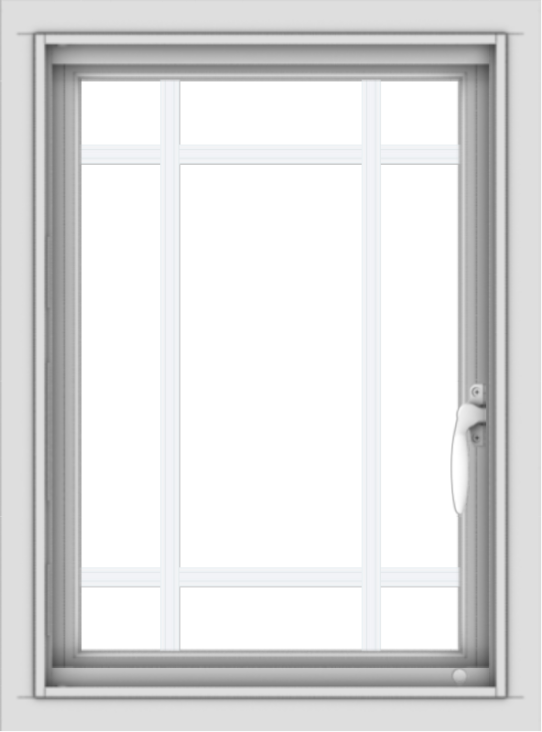 WDMA 18x24 (17.5 x 23.5 inch) Vinyl uPVC White Push out Casement Window with Prairie Grilles