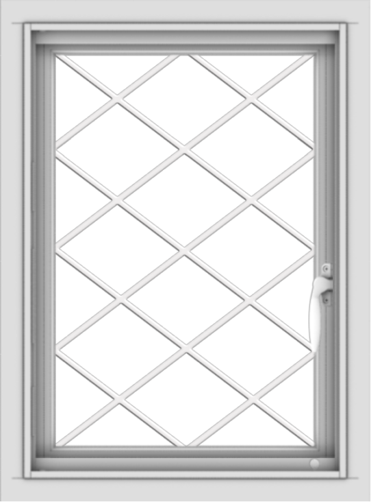 WDMA 18x24 (17.5 x 23.5 inch) Vinyl uPVC White Push out Casement Window without Grids with Diamond Grills