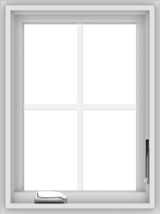 WDMA 18x24 (17.5 x 23.5 inch) White Vinyl uPVC Crank out Casement Window with Colonial Grids