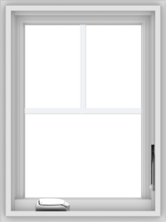 WDMA 18x24 (17.5 x 23.5 inch) White Vinyl uPVC Crank out Casement Window with Fractional Grilles