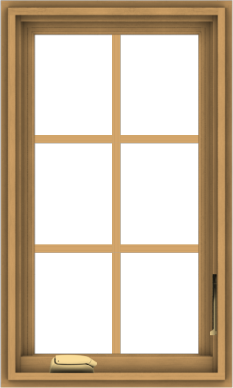 WDMA 18x30 (17.5 x 29.5 inch) Pine Wood Dark Grey Aluminum Crank out Casement Window with Colonial Grids
