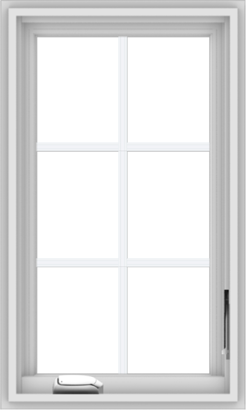 WDMA 18x30 (17.5 x 29.5 inch) White Vinyl uPVC Crank out Casement Window with Colonial Grids