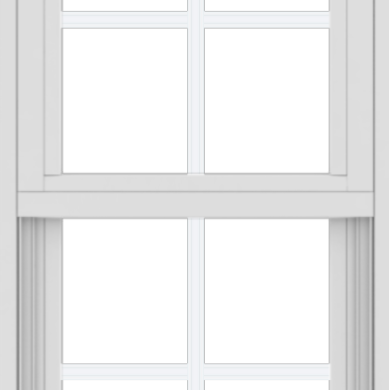 WDMA 18x36 (17.5 x 35.5 inch) Vinyl uPVC White Single Hung Double Hung Window with Colonial Grids Exterior