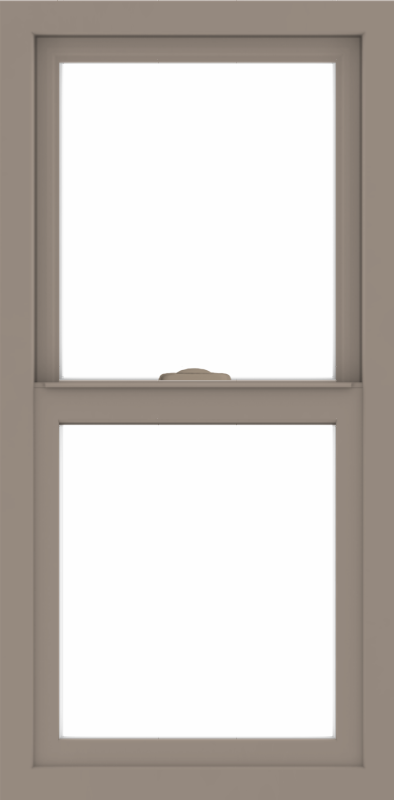 WDMA 18x36 (17.5 x 35.5 inch) Vinyl uPVC Brown Single Hung Double Hung Window without Grids Interior