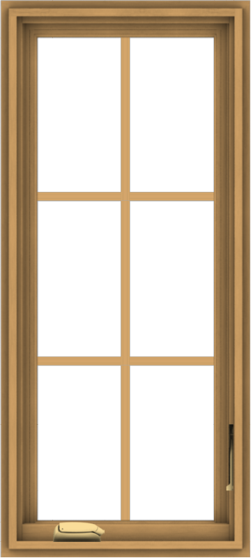 WDMA 18x40 (17.5 x 39.5 inch) Pine Wood Dark Grey Aluminum Crank out Casement Window with Colonial Grids