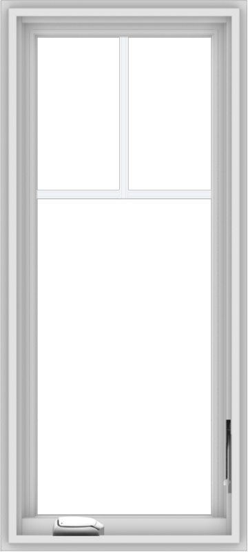 WDMA 18x40 (17.5 x 39.5 inch) White Vinyl uPVC Crank out Casement Window with Fractional Grilles