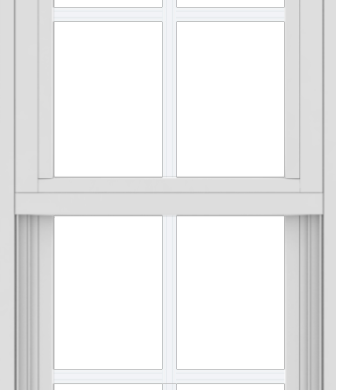 WDMA 18x42 (17.5 x 41.5 inch) Vinyl uPVC White Single Hung Double Hung Window with Colonial Grids Exterior