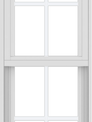 WDMA 18x48 (17.5 x 47.5 inch) Vinyl uPVC White Single Hung Double Hung Window with Colonial Grids Exterior