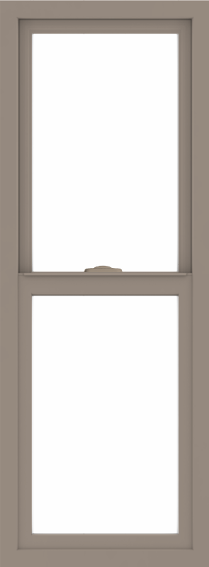 WDMA 18x48 (17.5 x 47.5 inch) Vinyl uPVC Brown Single Hung Double Hung Window without Grids Interior