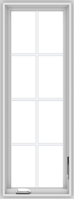 WDMA 18x48 (17.5 x 47.5 inch) White Vinyl uPVC Crank out Casement Window with Colonial Grids