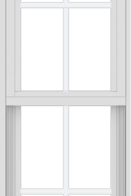 WDMA 18x54 (17.5 x 53.5 inch) Vinyl uPVC White Single Hung Double Hung Window with Colonial Grids Exterior