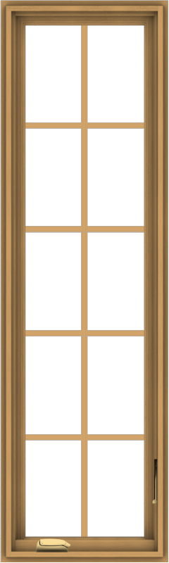 WDMA 18x60 (17.5 x 59.5 inch) Pine Wood Dark Grey Aluminum Crank out Casement Window with Colonial Grids