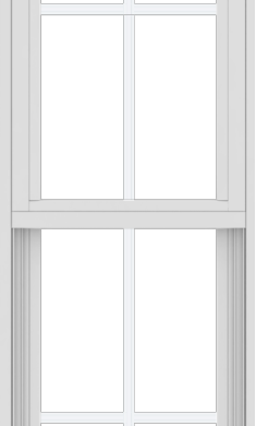 WDMA 18x60 (17.5 x 59.5 inch) Vinyl uPVC White Single Hung Double Hung Window with Colonial Grids Exterior