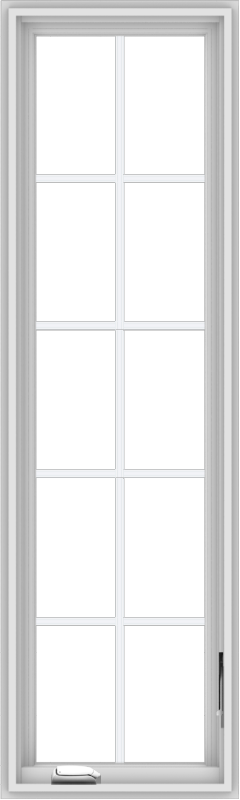 WDMA 18x60 (17.5 x 59.5 inch) White Vinyl uPVC Crank out Casement Window with Colonial Grids