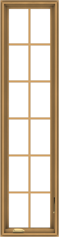 WDMA 18x72 (17.5 x 71.5 inch) Pine Wood Dark Grey Aluminum Crank out Casement Window with Colonial Grids