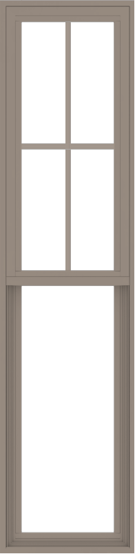 WDMA 18x72 (17.5 x 71.5 inch) Vinyl uPVC Brown Single Hung Double Hung Window with Top Colonial Grids Exterior