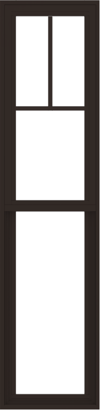 WDMA 18x72 (17.5 x 71.5 inch) Vinyl uPVC Dark Brown Single Hung Double Hung Window with Fractional Grids Interior