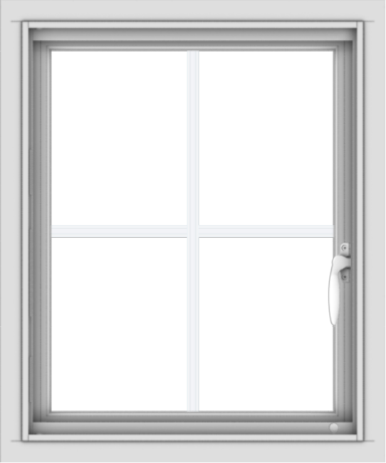 WDMA 20x24 (19.5 x 23.5 inch) Vinyl uPVC White Push out Casement Window with Colonial Grids