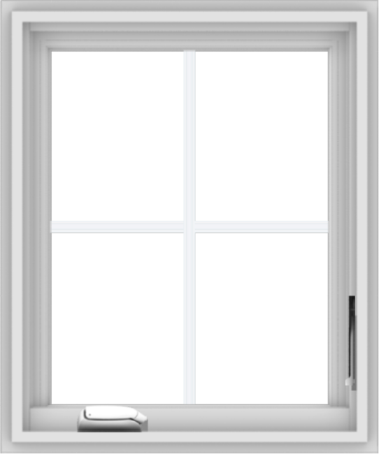 WDMA 20x24 (19.5 x 23.5 inch) White Vinyl uPVC Crank out Casement Window with Colonial Grids