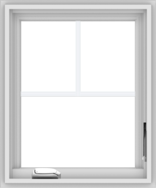 WDMA 20x24 (19.5 x 23.5 inch) White Vinyl uPVC Crank out Casement Window with Fractional Grilles
