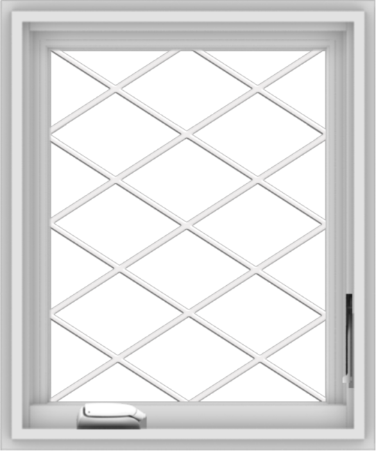 WDMA 20x24 (19.5 x 23.5 inch) White Vinyl uPVC Crank out Casement Window without Grids with Diamond Grills