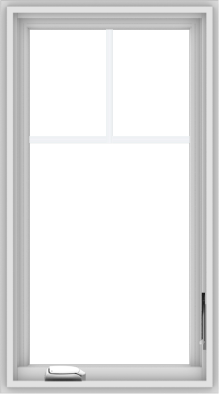WDMA 20x36 (19.5 x 35.5 inch) White Vinyl uPVC Crank out Casement Window with Fractional Grilles