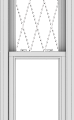 WDMA 20x66 (19.5 x 65.5 inch)  Aluminum Single Double Hung Window with Diamond Grids