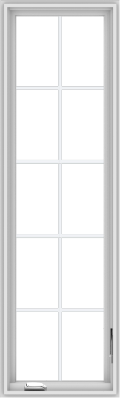 WDMA 20x66 (19.5 x 65.5 inch) White Vinyl uPVC Crank out Casement Window with Colonial Grids