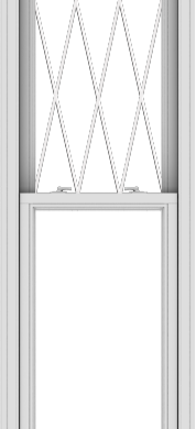 WDMA 24x108 (23.5 x 107.5 inch)  Aluminum Single Double Hung Window with Diamond Grids