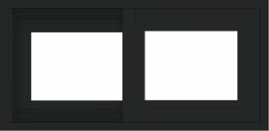 WDMA 24x12 (23.5 x 11.5 inch) Vinyl uPVC Black Slide Window without Grids Exterior