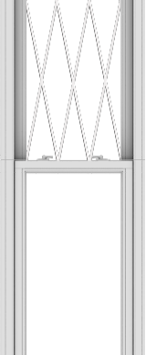 WDMA 24x120 (23.5 x 119.5 inch)  Aluminum Single Double Hung Window with Diamond Grids