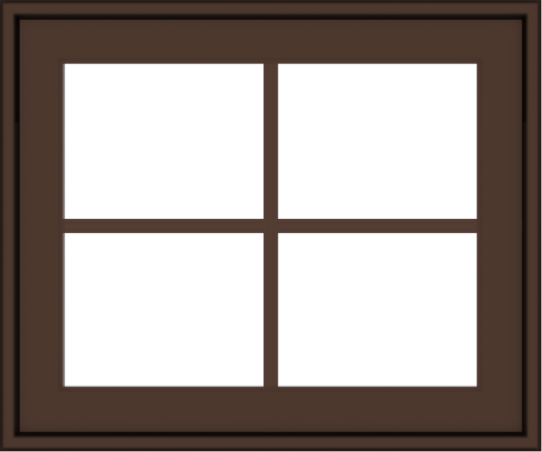 WDMA 24x20 (23.5 x 19.5 inch) Oak Wood Dark Brown Bronze Aluminum Crank out Awning Window with Colonial Grids Exterior
