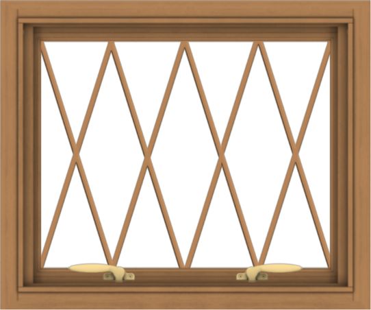 WDMA 24x20 (23.5 x 19.5 inch) Oak Wood Green Aluminum Push out Awning Window without Grids with Diamond Grills