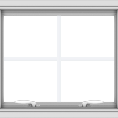 WDMA 24x20 (23.5 x 19.5 inch) White uPVC Vinyl Push out Awning Window with Colonial Grids Interior