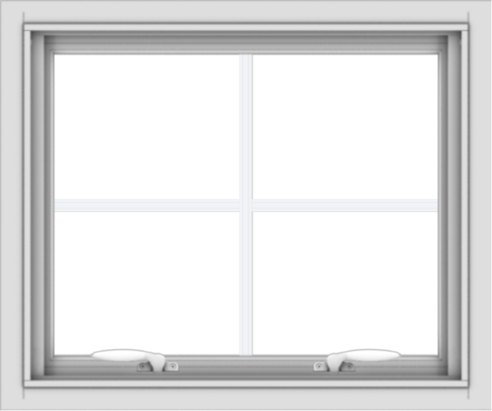 WDMA 24x20 (23.5 x 19.5 inch) White uPVC Vinyl Push out Awning Window with Colonial Grids Interior