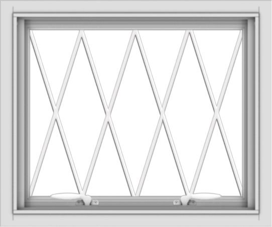 WDMA 24x20 (23.5 x 19.5 inch) White uPVC Vinyl Push out Awning Window without Grids with Diamond Grills