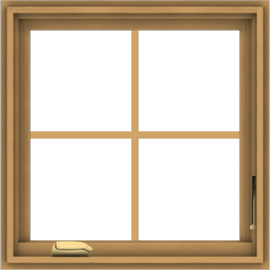 WDMA 24x24 (23.5 x 23.5 inch) Pine Wood Dark Grey Aluminum Crank out Casement Window with Colonial Grids