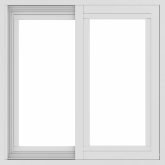 WDMA 24x24 (23.5 x 23.5 inch) Vinyl uPVC White Slide Window without Grids Exterior