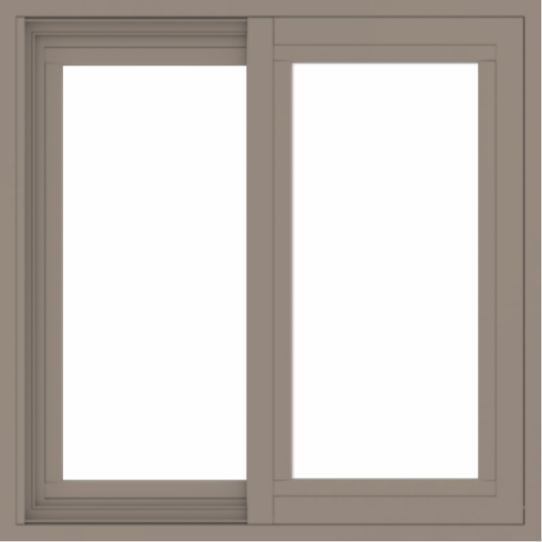 WDMA 24x24 (23.5 x 23.5 inch) Vinyl uPVC Brown Slide Window without Grids Exterior