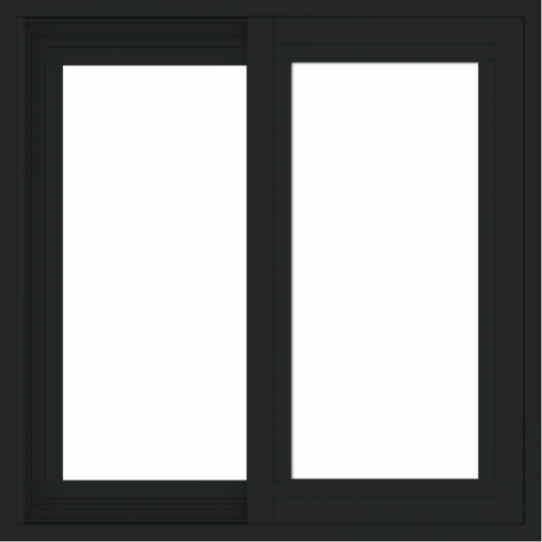 WDMA 24x24 (23.5 x 23.5 inch) Vinyl uPVC Black Slide Window without Grids Exterior