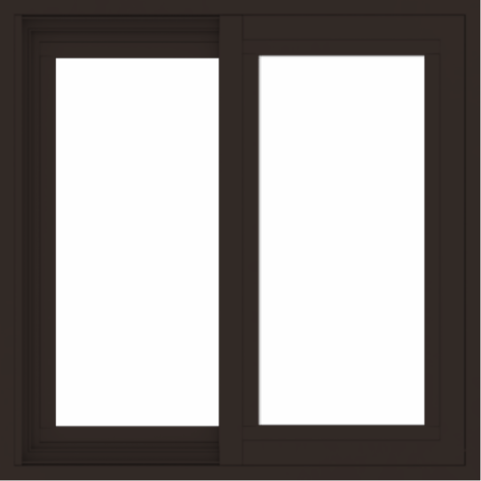 WDMA 24x24 (23.5 x 23.5 inch) Vinyl uPVC Dark Brown Slide Window without Grids Exterior