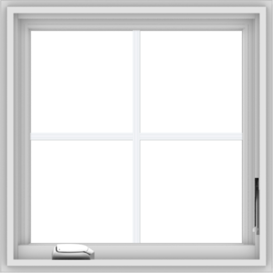 WDMA 24x24 (23.5 x 23.5 inch) White Vinyl uPVC Crank out Casement Window with Colonial Grids