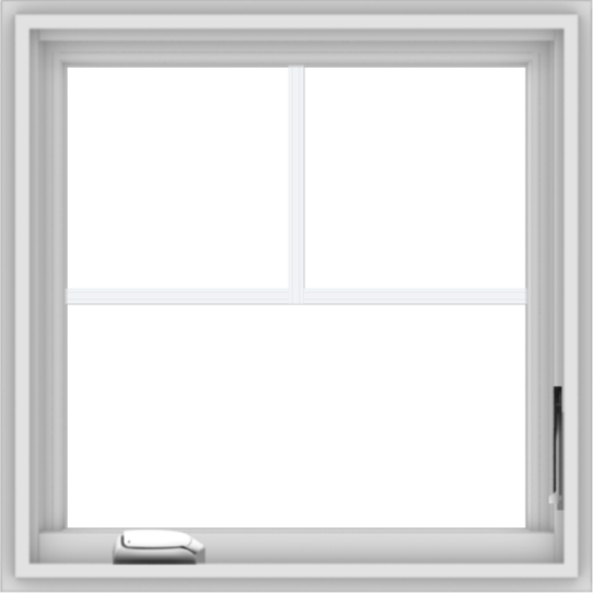 WDMA 24x24 (23.5 x 23.5 inch) White Vinyl uPVC Crank out Casement Window with Fractional Grilles