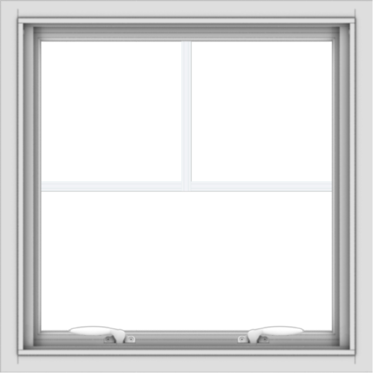 WDMA 24x24 (23.5 x 23.5 inch) White uPVC Vinyl Push out Awning Window with Fractional Grilles