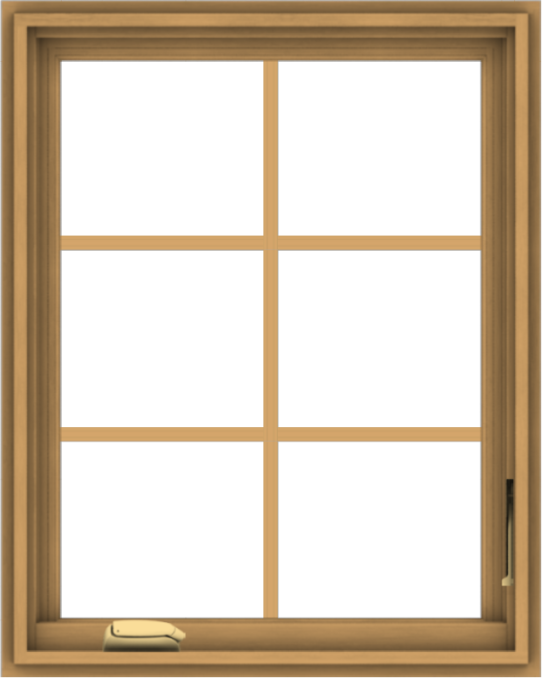 WDMA 24x30 (23.5 x 29.5 inch) Pine Wood Dark Grey Aluminum Crank out Casement Window with Colonial Grids