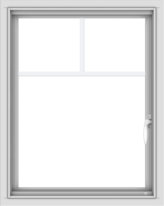 WDMA 24x30 (23.5 x 29.5 inch) Vinyl uPVC White Push out Casement Window with Fractional Grilles