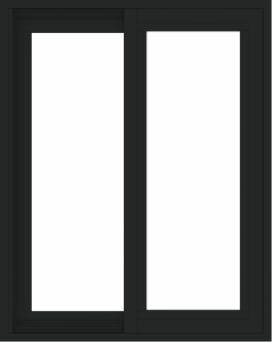 WDMA 24x30 (23.5 x 29.5 inch) Vinyl uPVC Black Slide Window without Grids Exterior