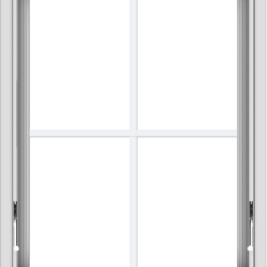 WDMA 24x30 (23.5 x 29.5 inch) White Vinyl uPVC Crank out Awning Window with Colonial Grids Interior