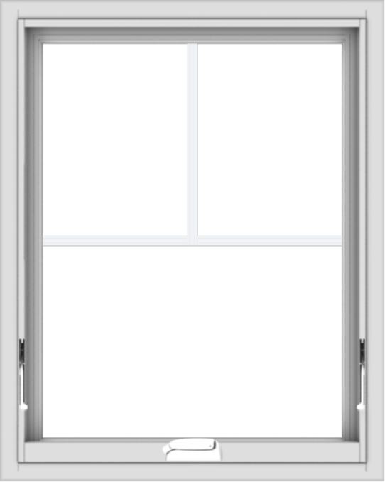 WDMA 24x30 (23.5 x 29.5 inch) White Vinyl uPVC Crank out Awning Window with Fractional Grilles